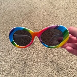 Women’s rainbow oval sunglasses